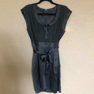 Nanette Lepore grey silk belted mini dress